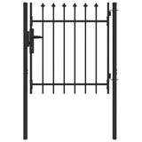 Fence Gate BOXTEL 103 x 150 cm Powder-Coated Steel Grey 42008879
