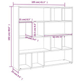 ZNTS Book Cabinet/Room Divider Sonoma Oak 105x24x102 cm 823248