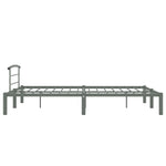 ZNTS 284666 Bed Frame without Mattress Grey Metal 160x200 cm