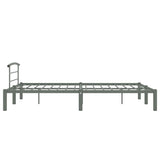 ZNTS 284666 Bed Frame without Mattress Grey Metal 160x200 cm