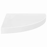 Floating Corner Shelves 2 pcs High Gloss White 35x35x3.8 cm MDF 323908