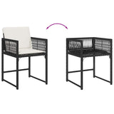 Garden Chairs with Cushions 4 pcs Black Poly Rattan 365017