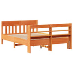 Bed Frame without Mattress Wax Brown 135x190 cm Double Solid Wood Pine 3307022
