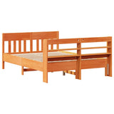 Bed Frame without Mattress Wax Brown 135x190 cm Double Solid Wood Pine 3307022
