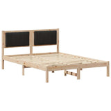 Bed Frame with Upholstered Headboard Black 135 x 190 cm 878271