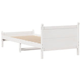 Bed Frame without Mattress White 90x200 cm Solid Wood Pine 855601