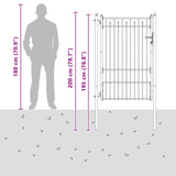 Fence Gate HORST 100 x 150 cm Metal Black Lockable 42034066