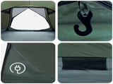 Cabin Tent with Roof Army green 8-Person Polyester and Steel 42028590