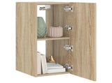 TV Wall Cabinet with LED Lights Sonoma Oak 30.5x35x70 cm 837236