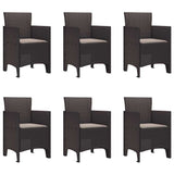 Garden Dining Set 7 pcs Brown Polypropylene 3378718