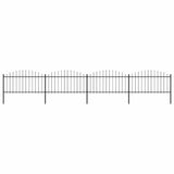 Garden Fence with Spear Top Steel 714.5x150 cm Black 277733