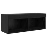 TV Wall Units with LED Strip Lights Black Oak Engineered Wood 3402949