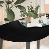 Table Top Dark Brown 120x60x2 cm Solid Wood Oak Oval 4009079