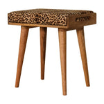 Leopard Velvet Tray Style Footstool IN1596