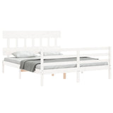 Bed Frame without Mattress White 160x200 cm Solid Wood 3195167