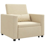 Pull out Sofa Bed Single Cream 90 x 165 x 87 cm Fabric 42002691