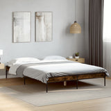 Bed Frame without Mattress Smoked Oak 135x190 cm Double 845043
