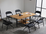 4pcs Elegant Foldable Iron & PVC Chairs for Convention & Exhibition Black 41844164