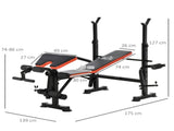 Adjustable Weight Bench with Leg Extension, Barbell Rack, Preacher Curl Pad, Butterfly, T3398P349196