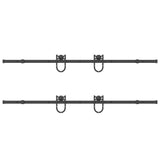 Sliding Door Hardware Kit 200 cm Steel Black 3295738