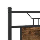 Bed Frame without Mattress Smoked Oak 140x190 cm Engineered Wood 4106908