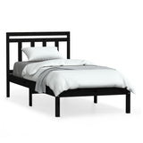 3100583 Bed Frame without Mattress Black Solid Wood 100x200 cm