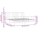Metal Bed Frame without Mattress with Footboard Black 183x213cm 352503