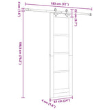 Sliding Door Natural 61 x 198.5 cm Solid Pine Wood and Glass 3332209