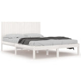 Bed Frame without Mattress White 200x200 cm Solid Wood Pine 3104434