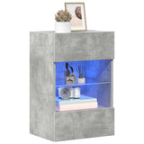 Wall Cabinets with LED Lights for TV 2 pcs Concrete Grey 40x30x60.5 cm 837085