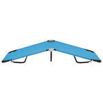 ZNTS Folding Sun Lounger Steel Turquoise Blue 310348