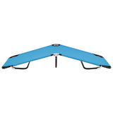 ZNTS Folding Sun Lounger Steel Turquoise Blue 310348