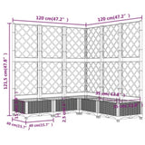 Garden Planter with Trellis White 120x120x121.5 cm PP 153287