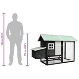 Chicken Cage Grey 170x81x110 cm Solid Pine & Fir Wood 170861