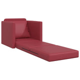 Floor Sofa Bed Wine red 74 x 77 x 81 cm Faux leather 4106633