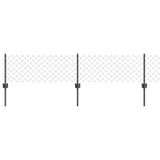 Chainlink Fence with Post 10 x 0.4 m PVC-Coated Steel Grey Mesh 3336265
