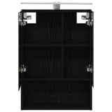 Bathroom Mirror Cabinet with Shelf Black Oak 50 x 14.5 x 70 cm 889208