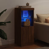 Sideboard with LED Lights Brown Oak 41x37x100 cm 836692