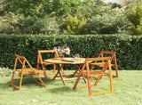 Garden Chair Set of 4 Natural Wood Solid Acacia Wood Standard 319189