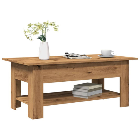 ZNTS Coffee Table Artisan Oak 102x55x42 cm Engineered Wood 856797