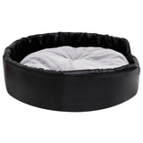 Dog Bed Black and Grey 90x79x20 cm Plush and Faux Leather 171255