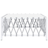 Garden Table White 70x70x34 cm Woven Fabric 364141