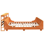 ZNTS Bed Frame without Mattress Wax Brown 200x200 cm Solid Wood Pine 3306449
