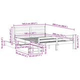 Bed Frame without Mattress 160x200 cm Solid Wood Pine 3301614