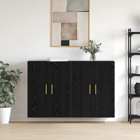 Wall Mounted Cabinets 2 pcs Black oak 69.5 x 34 x 90 cm 3394514