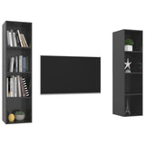 Wall-mounted TV Cabinets 2 pcs High Gloss Grey Engineered Wood 3079870
