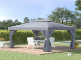 3 x 4m Aluminium Garden Gazebo, Marquee Canopy Shelter Pavilion Party Tent with Nets and Curtains T3398P315382