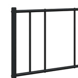 Metal Bed Frame without Mattress with Headboard Black 135x190cm 352479