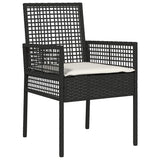 Garden Dining Set 3 pcs Black Poly rattan 3334935
