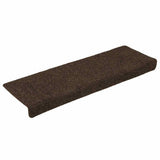 Stair Mats Self-adhesive 15 pcs 65x21x4 cm Brown Rectangular Edge 326188